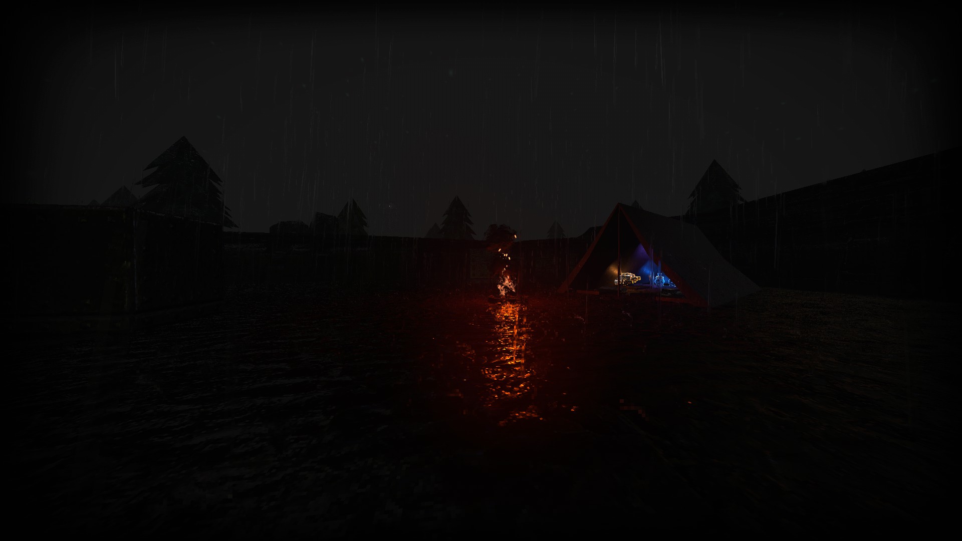 Screenshot of the campsite area